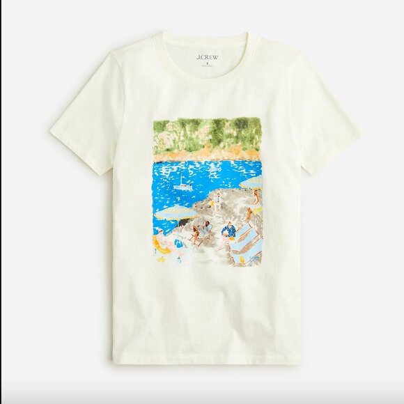 J. Crew Classic-fit summer day beach graphic T-shirt M - Picture 1 of 5